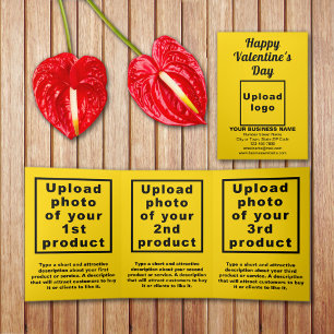 Valentine Yellow Trifold Card Dreifach Gefaltete Karte