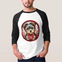 Valentine Yorkie Be Mine Graphic Shirt