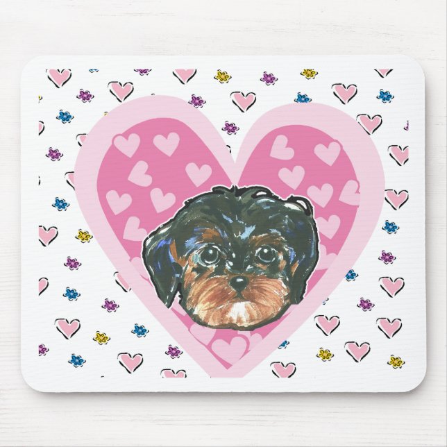 Valentine Yorkie Poo Mousepad (Vorne)