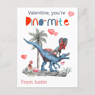 Valentine You are Dino-mite Dinosaurier Classroom Postkarte