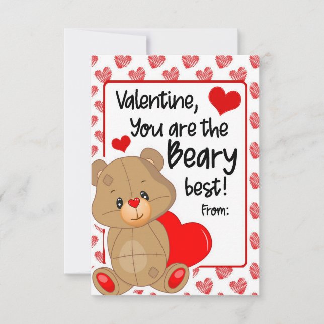 Valentine You are the Beary Best Sweet Karte (Vorderseite)