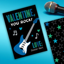 Valentine You Rock Blue Gitarre Kinder Valentinsta