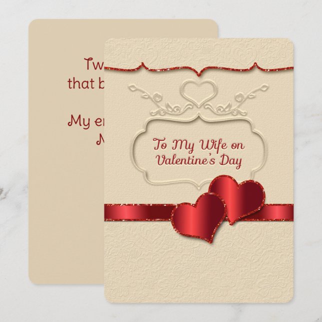 Valentine zu meiner Ehefrau verkörpert Stil zwei H (Vorne/Hinten)