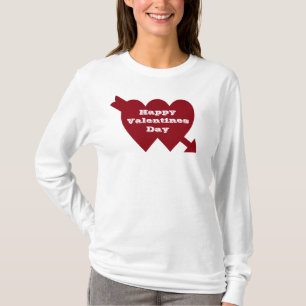 VALENTINE ZWEI HERZEN OBERSTE T-Shirt