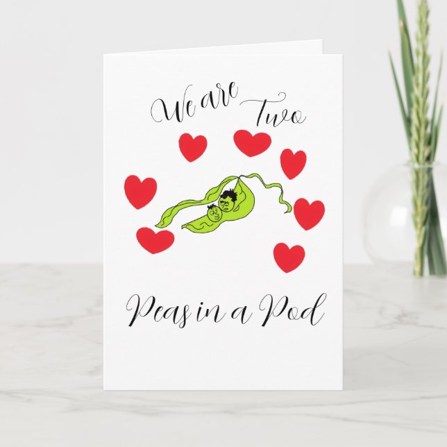 Valentine: Zwei in einer Hülse . Feiertagskarte (Vorderseite)