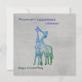 Valentineinladung mit Giraffen im rustikalen Stil Einladung