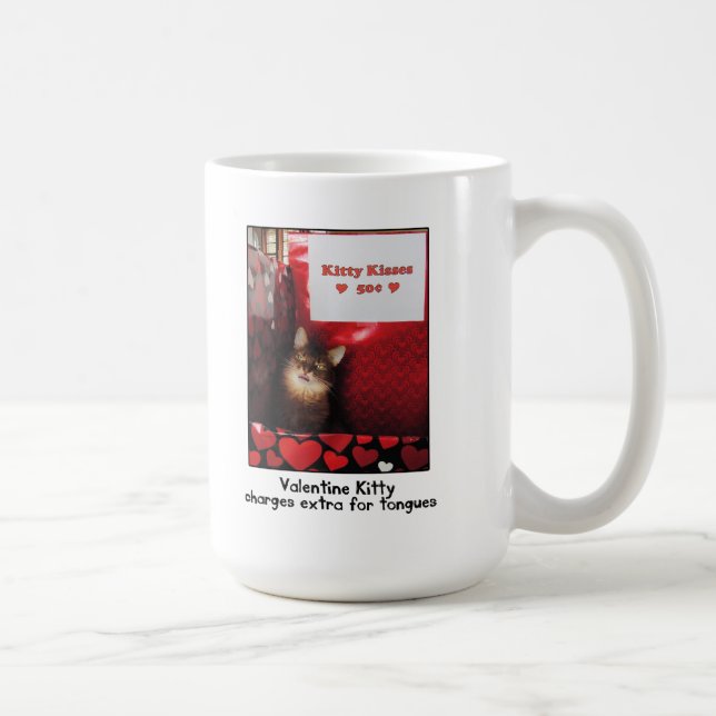 Valentinekitty-küssende Stand-Tasse Tasse (Rechts)