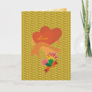 Valentinenkarte der Goldenen Liebe Feiertagskarte