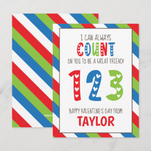 Valentinenkarte mit der Anzahl der Streifen Postkarte