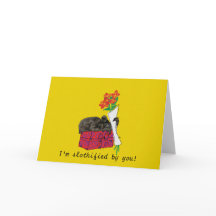 Valentinenkarte mit einem abgeschrägten Faultier