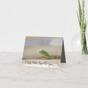 Valentinenkarte mit farbigem Gecko Feiertagskarte