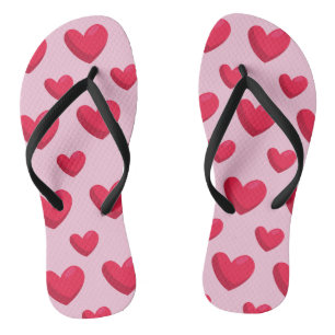 Valentiner Hintergrund mit Herz-Liebe Flip Flops