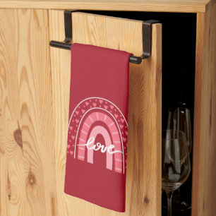 Valentiner Hintergrund mit Herz-Liebe Geschirrtuch