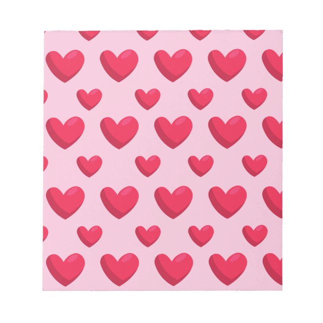 Valentiner Hintergrund mit Herz-Liebe Notizblock (Vorderseite)