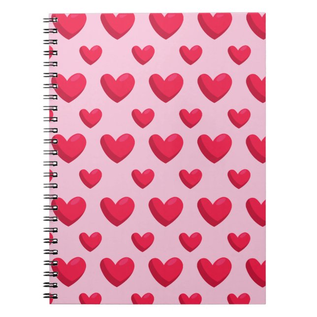 Valentiner Hintergrund mit Herz-Liebe Notizblock (Vorderseite)