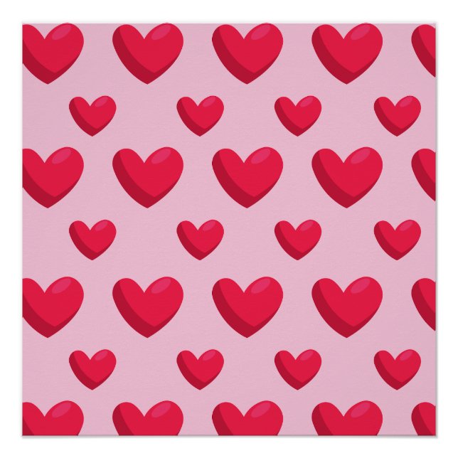 Valentiner Hintergrund mit Herz-Liebe Poster (Vorderseite)