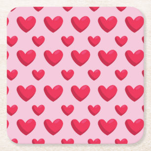 Valentiner Hintergrund mit Herz-Liebe Rechteckiger Pappuntersetzer