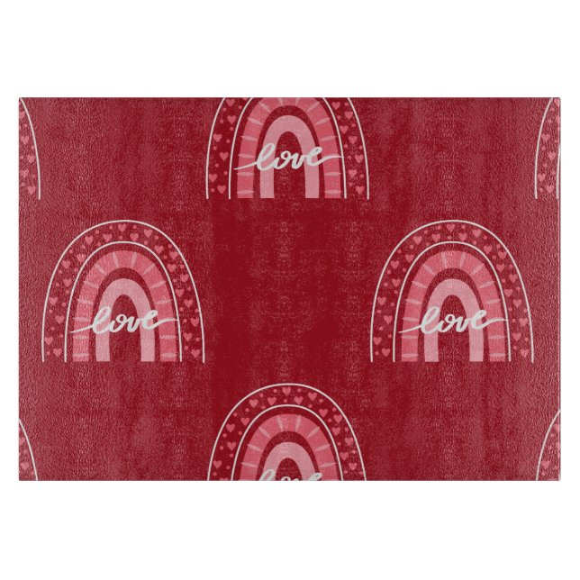 Valentiner Hintergrund mit Herz-Liebe Schneidebrett (Vorderseite)