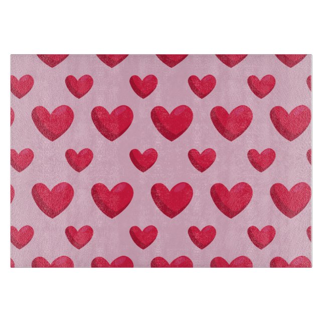 Valentiner Hintergrund mit Herz-Liebe Schneidebrett (Vorderseite)