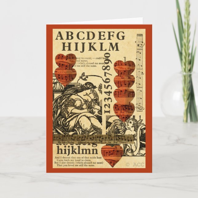 Valentiner Musikherzen Feiertagskarte (Vorderseite)