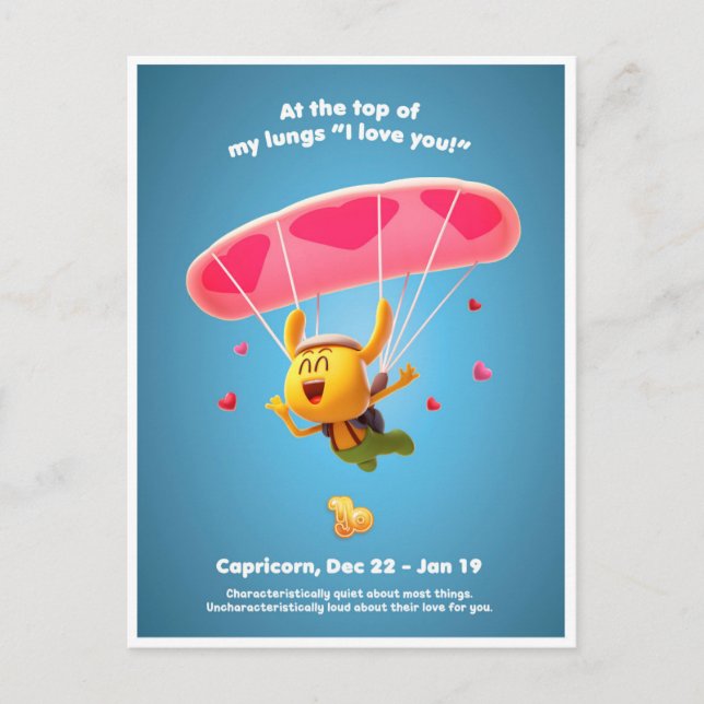 Valentiner Postkarte für Capricorn (Vorderseite)