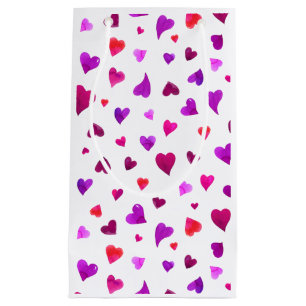 Valentiner Tagesherzen - lila und viva magenta Kleine Geschenktüte