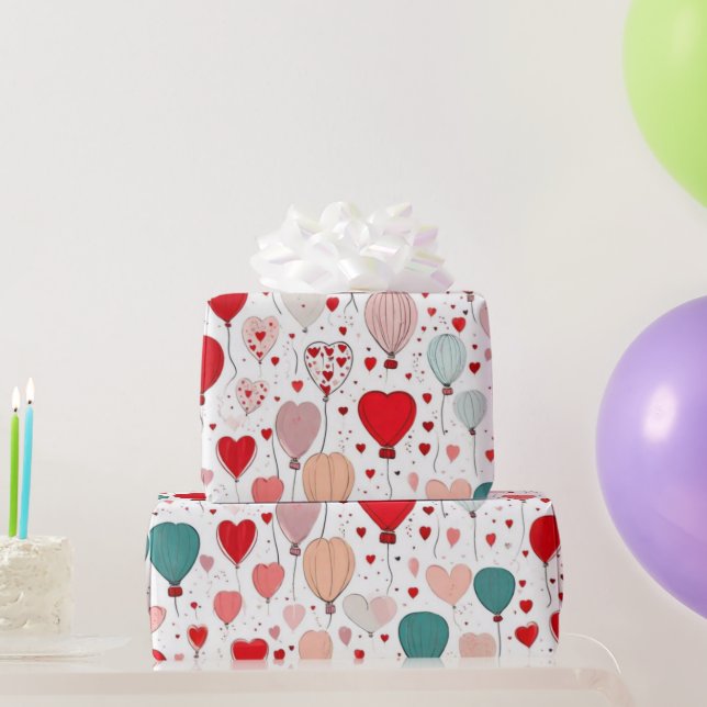 Valentiner Tagesherzen Wrapping Paper Geschenkpapier (Partygeschenke)