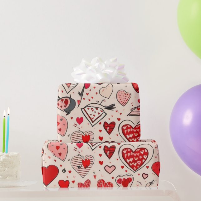 Valentiner Tagesherzen Wrapping Paper Geschenkpapier (Partygeschenke)