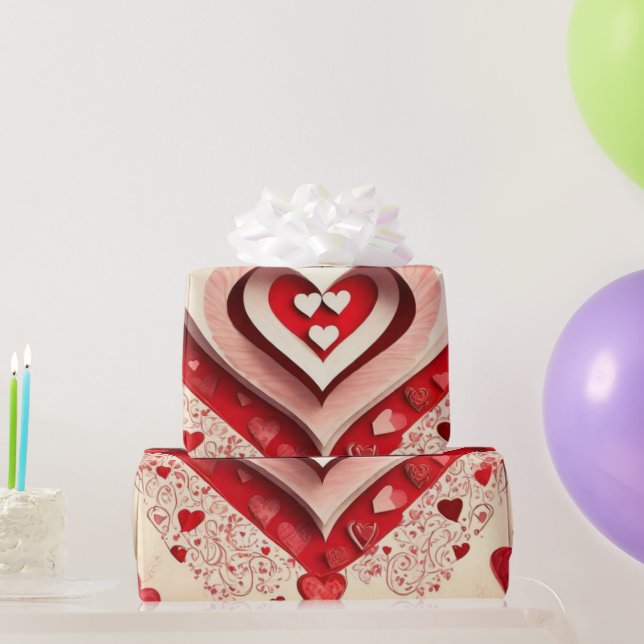 Valentiner Tagesherzen Wrapping Paper Geschenkpapier (Partygeschenke)