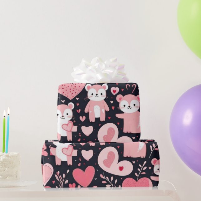 Valentiner Tagesherzen Wrapping Paper Geschenkpapier (Partygeschenke)