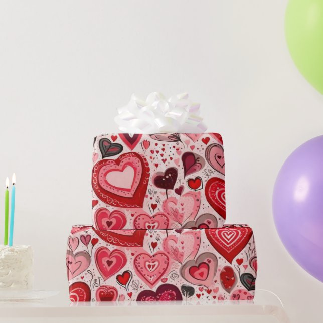 Valentiner Tagesherzen Wrapping Paper Geschenkpapier (Partygeschenke)