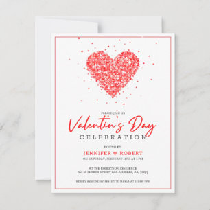 Valentiner Typografie und Herzensfeiern laden ein Dankeskarte