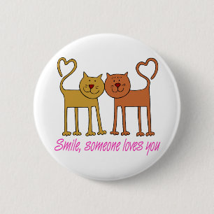 Valentinerkatzen im Liebe-Button Button