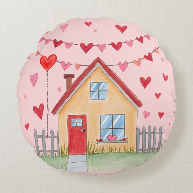 Valentinerkissen Rundes Kissen (Vorderseite)