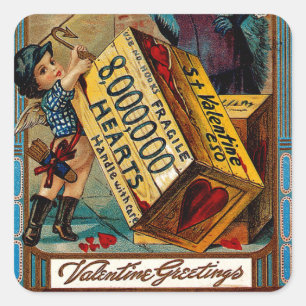 Valentinerkrankung Quadratischer Aufkleber