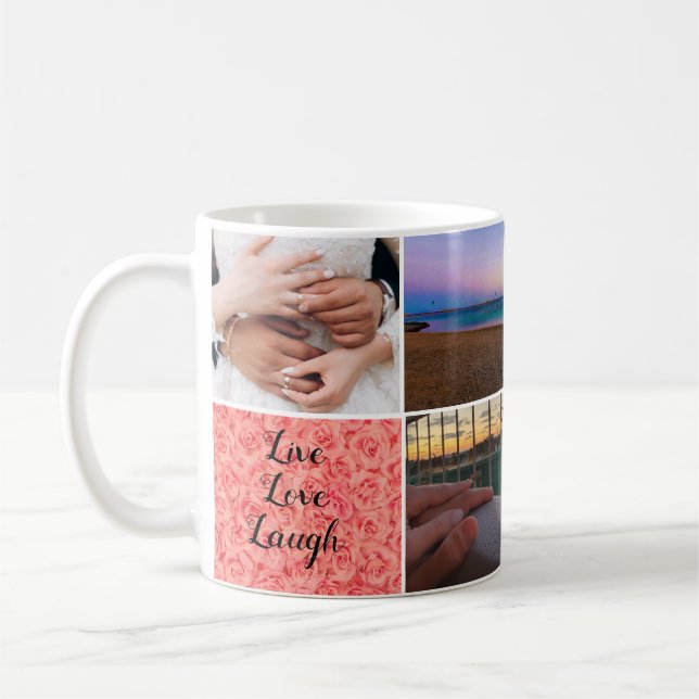 valentines 8 Fotos Collage instagram Hochzeit Kaffeetasse (Links)