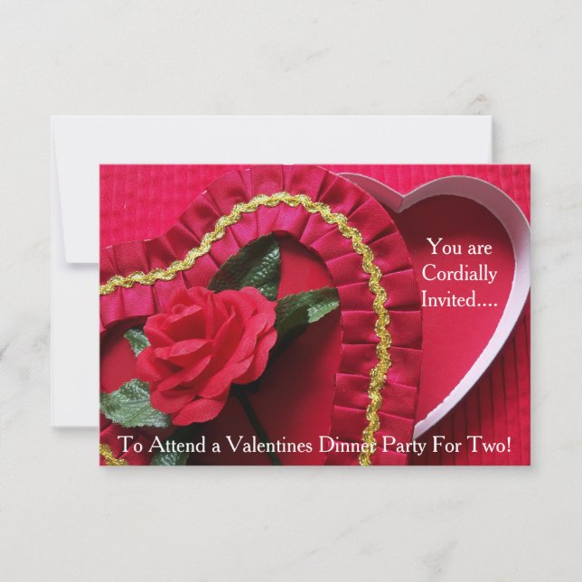 Valentines-Abendessen-Party Einladung für zwei (Vorderseite)