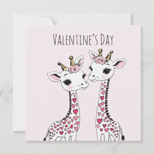 Valentines Adorable Giraffen Valentines Karte