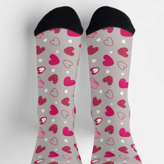 Valentine's All Over Heart Print Crew Socks Socken (Oben)