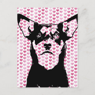 Valentines - Australian Kelpie Silhouette - Yasha Feiertagspostkarte