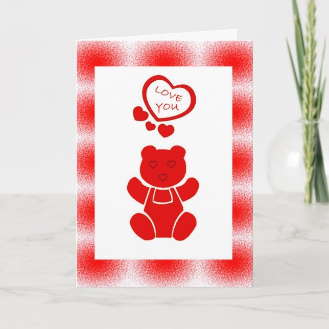 Valentines Bear Card Feiertagskarte (Vorderseite)
