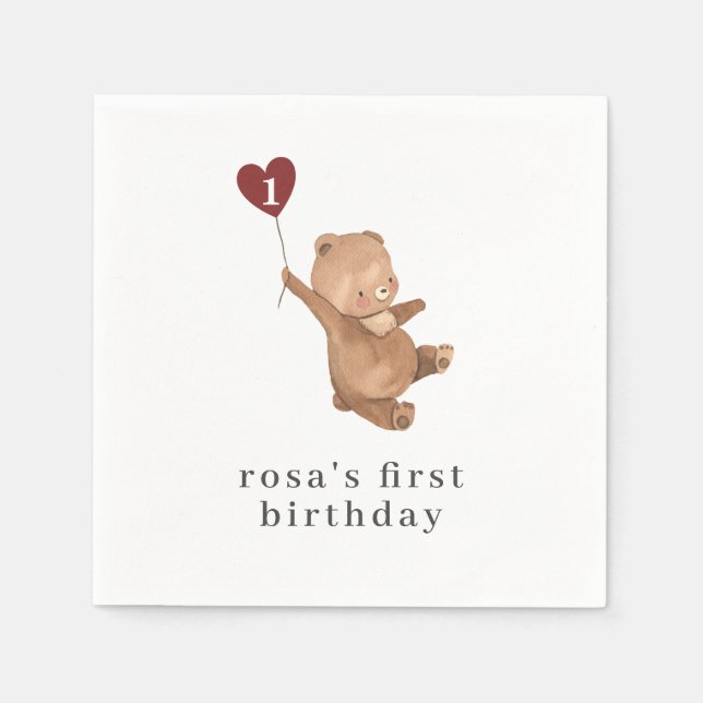 Valentines Bear Serviette (Vorderseite)