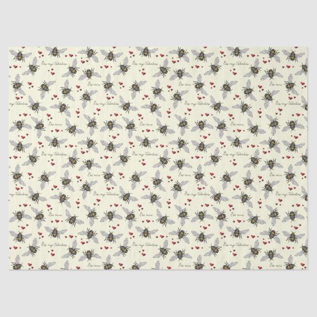 Valentines Bee Mine Bees Seidenpapier (Vorderseite)