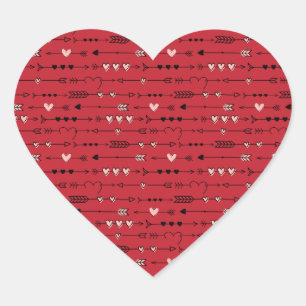Valentines Birthday Heart Pink Hearrows Arrows Lie Herz-Aufkleber