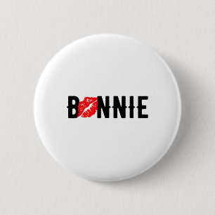 Valentines Bonnie Clyde Matching Couple Liebe Top  Button