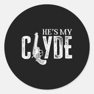 Valentines Bonnie Clyde Matching Couple Liebe Top Runder Aufkleber