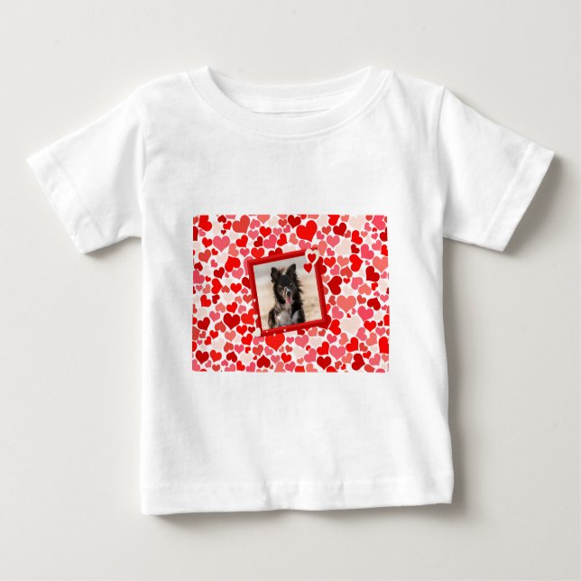 Valentines Border Collie Hunde Herz Baby T-shirt (Vorderseite)