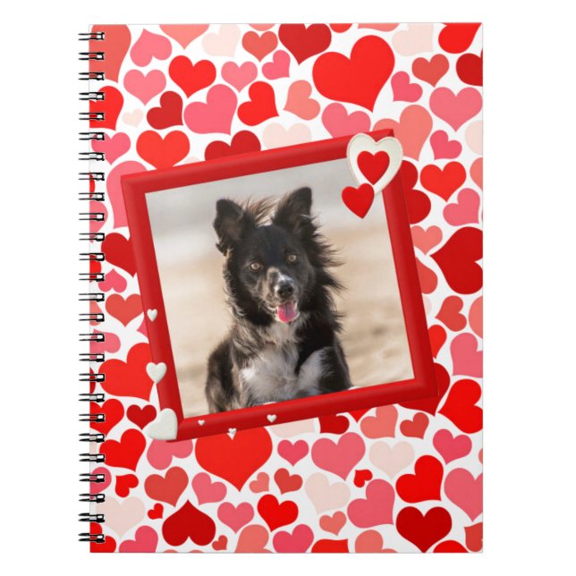 Valentines Border Collie Hunde Herz Notizblock (Vorderseite)