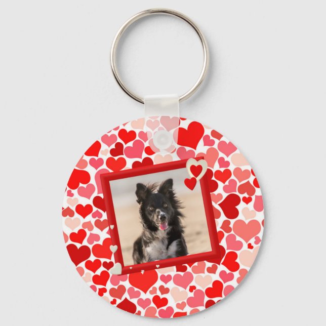Valentines Border Collie Hunde Herz Schlüsselanhänger (Vorderseite)