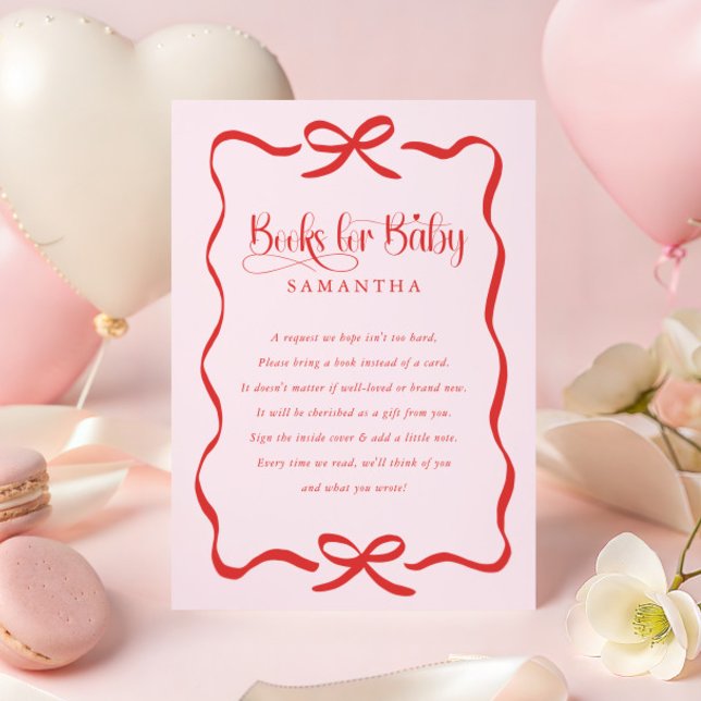 Valentines bow girl baby shower books for baby  begleitkarte (Von Creator hochgeladen)